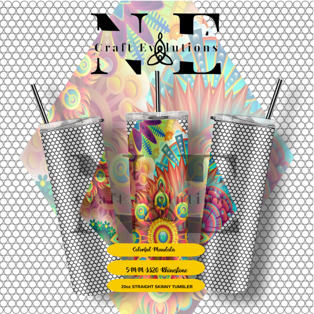 ✨ DIY Rhinestone Coloful Mandala Template – Sublimation & Procreate ✨