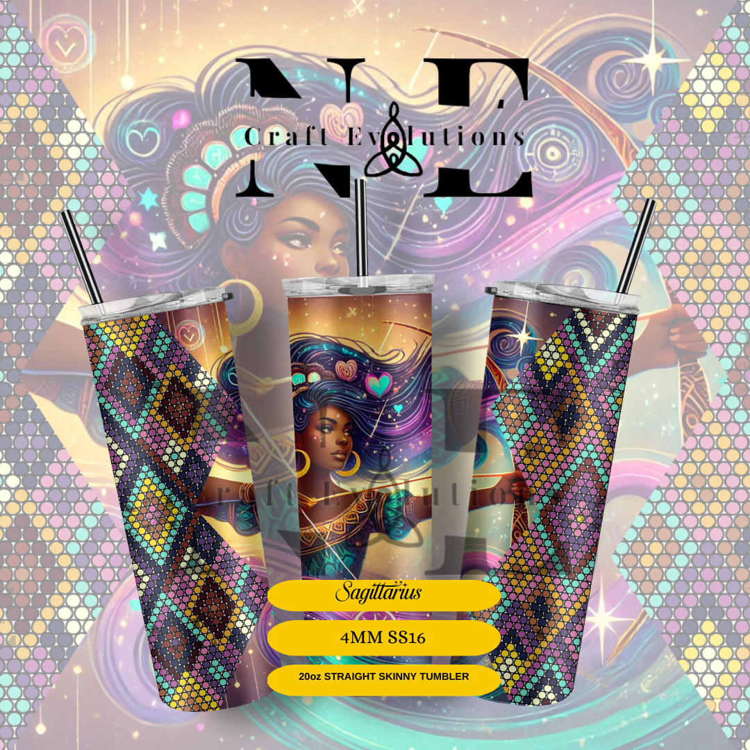 Sagittarius Matching Pen and Tumbler Rhinestone Template