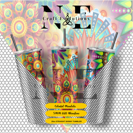 ✨ DIY Rhinestone Coloful Mandala Template – Sublimation & Procreate ✨