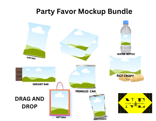Party Favor Blank Editable Template Bundle