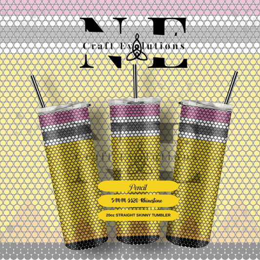 Pencil Rhinestone Tumbler Template
