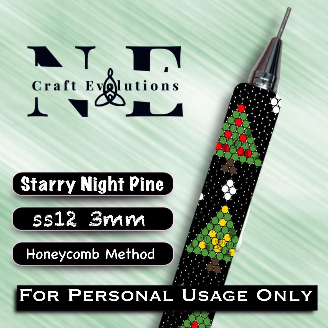 Starry Night Pine Wax Pick Up Tool Rhinestone Template