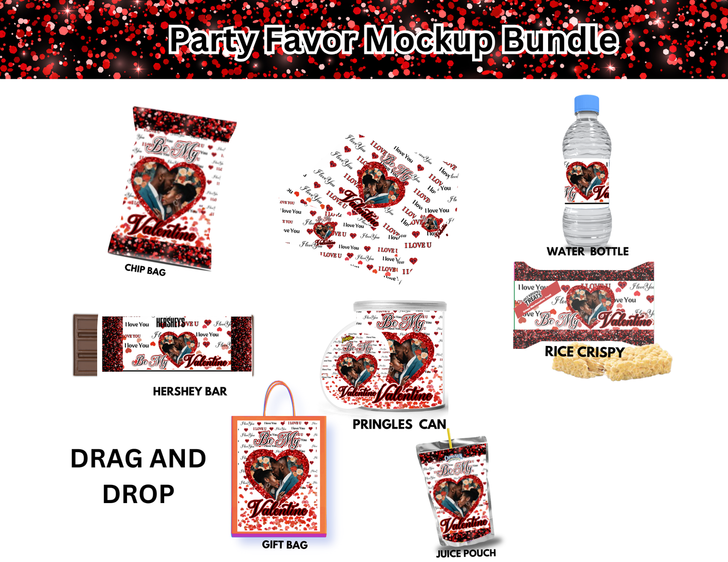 Valentine's Day Party Favor Template Bundl Editable Canva Template